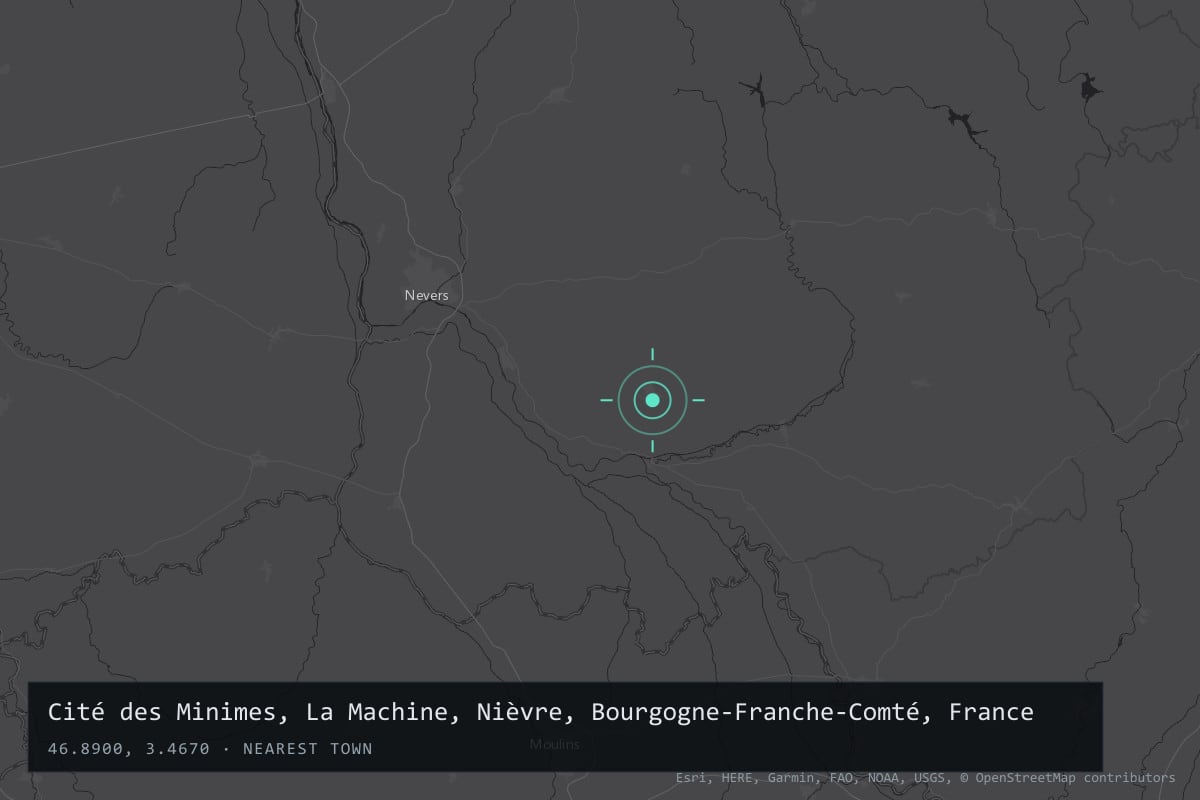 Where it happened: Cité des Minimes, La Machine, Nièvre, Bourgogne-Franche-Comté, France