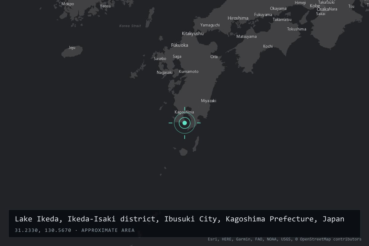 Where it happened: Lake Ikeda, Ikeda-Isaki district, Ibusuki City, Kagoshima Prefecture, Japan