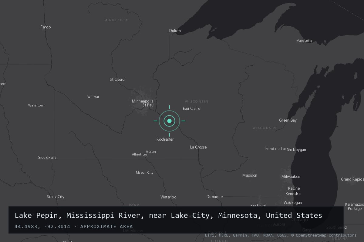 Where it happened: Lake Pepin, Mississippi River, near Lake City, Minnesota, United States