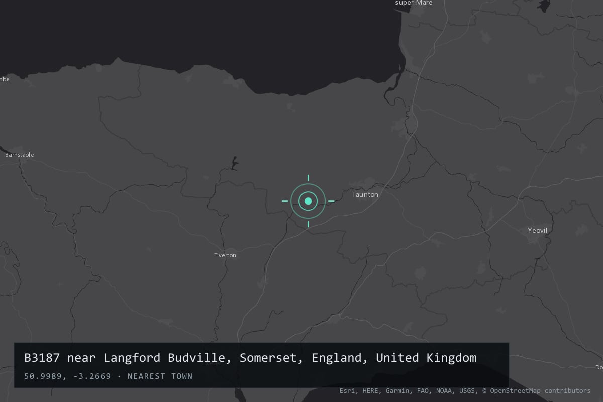 Where it happened: B3187 near Langford Budville, Somerset, England, United Kingdom