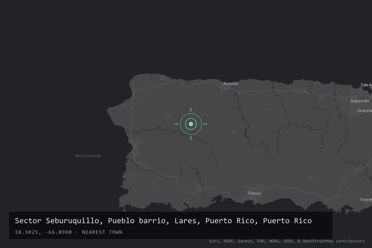 Where it happened: Sector Seburuquillo, Pueblo barrio, Lares, Puerto Rico