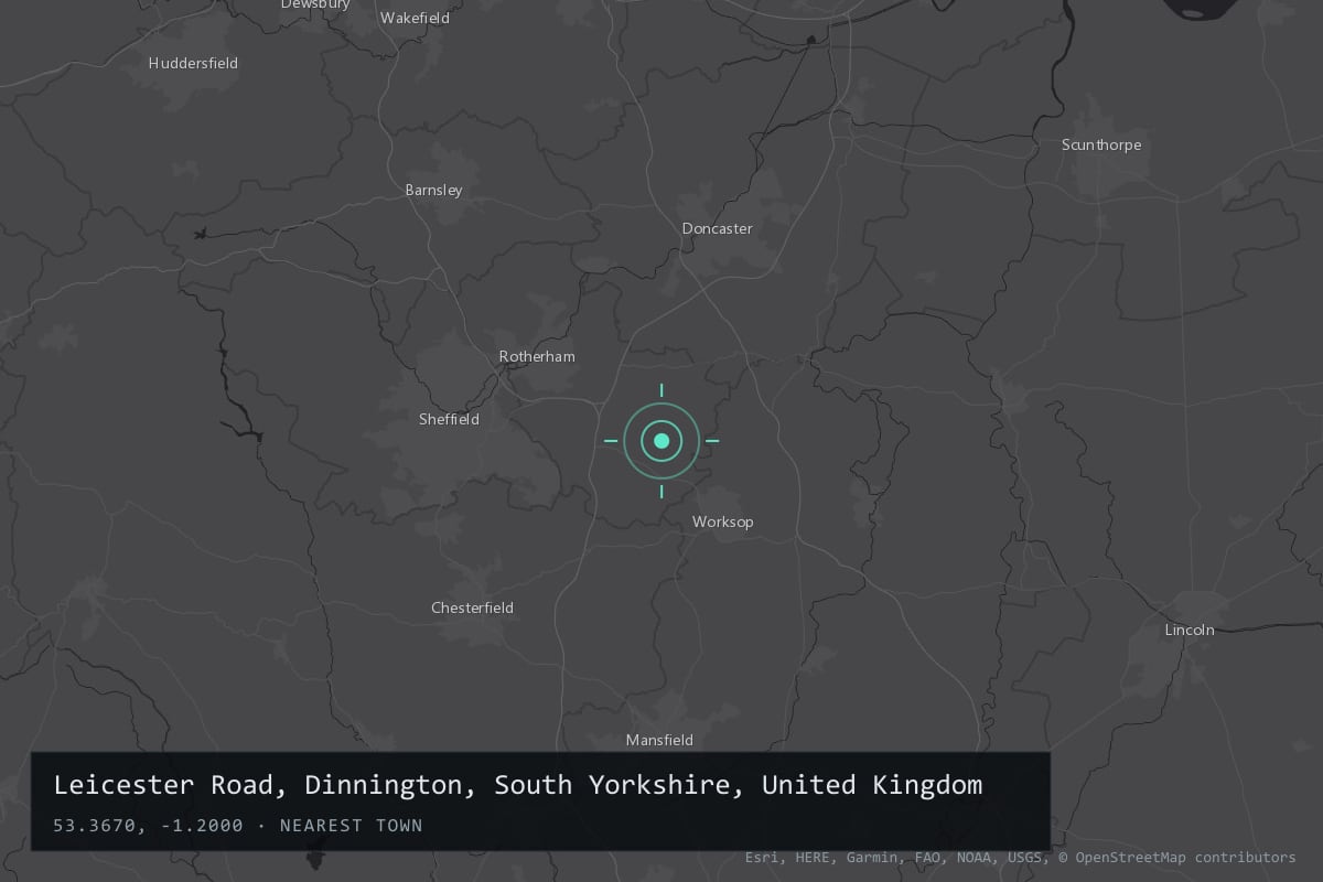 Where it happened: Leicester Road, Dinnington, South Yorkshire, United Kingdom