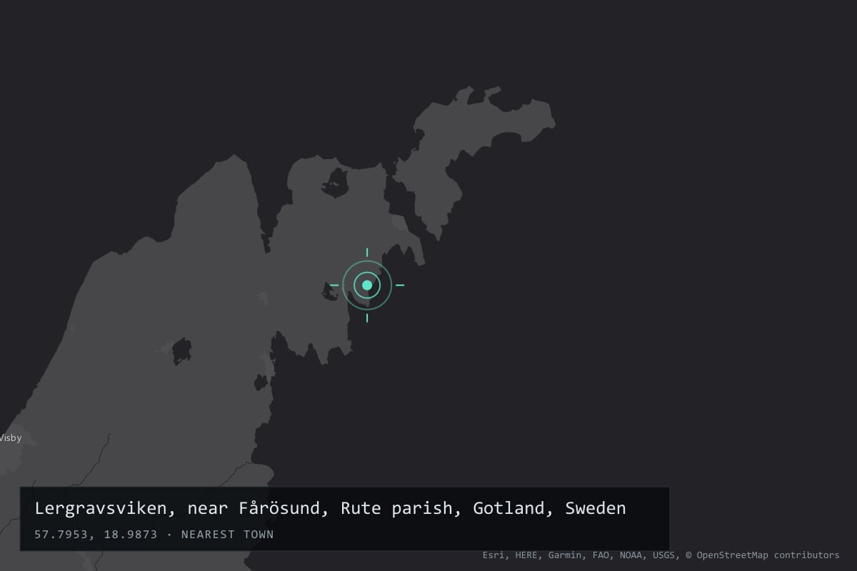 Where it happened: Lergravsviken, near Fårösund, Rute parish, Gotland, Sweden