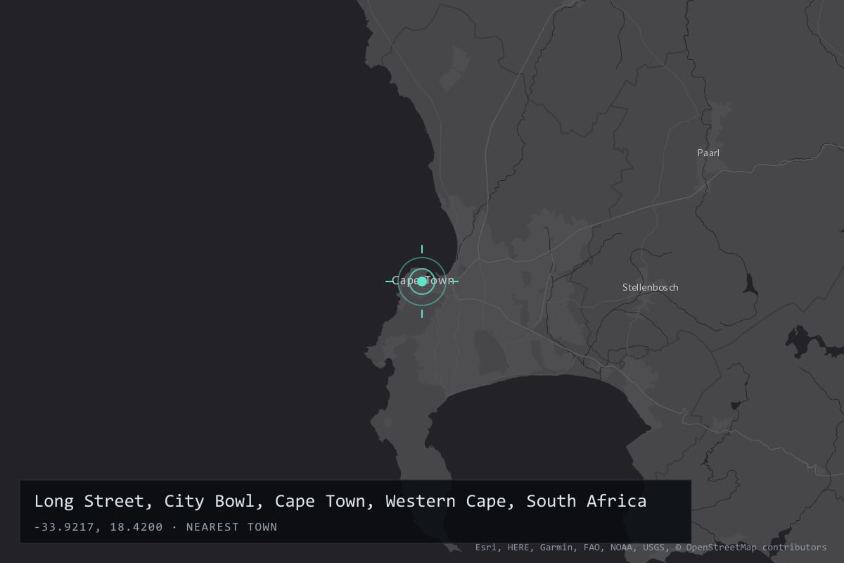 Where it happened: Long Street, City Bowl, Cape Town, Western Cape, South Africa