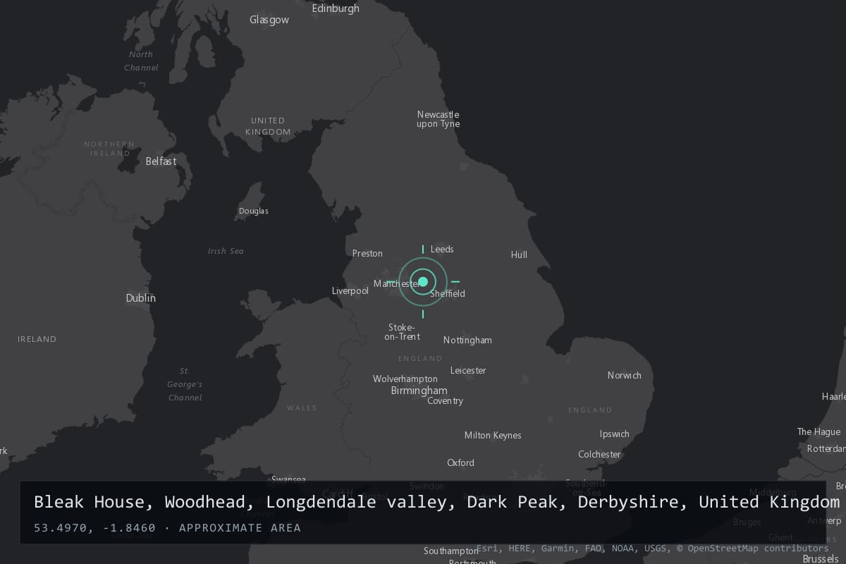 Where it happened: Bleak House, Woodhead, Longdendale valley, Dark Peak, Derbyshire, United Kingdom