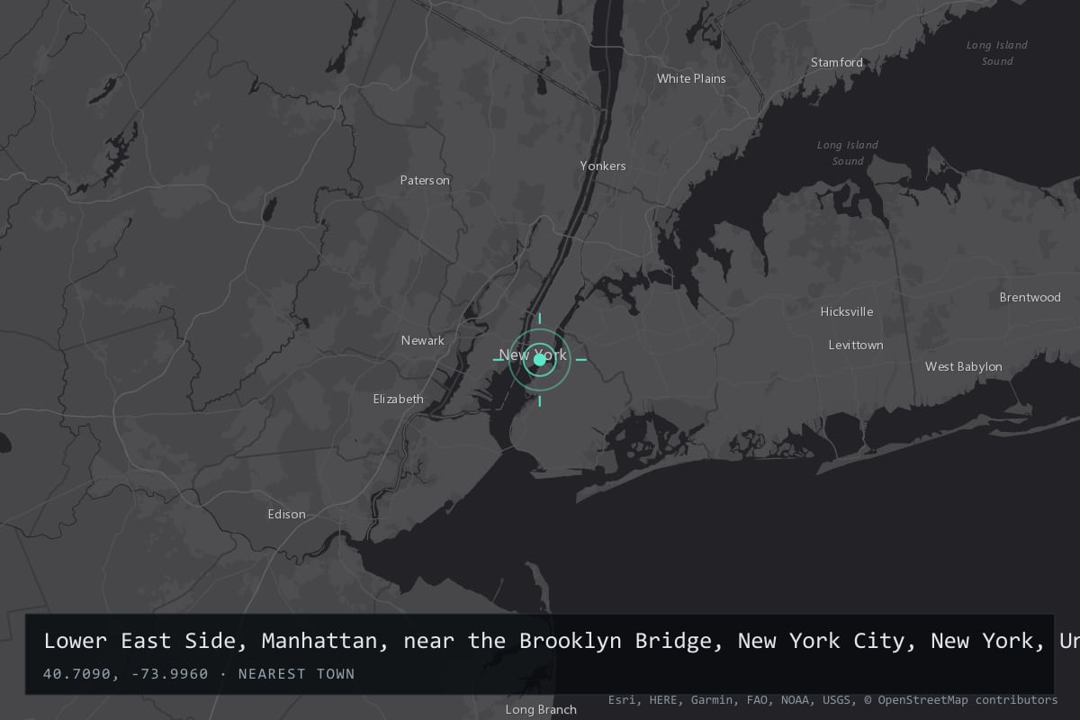 Where it happened: Lower East Side, Manhattan, near the Brooklyn Bridge, New York City, New York, United States