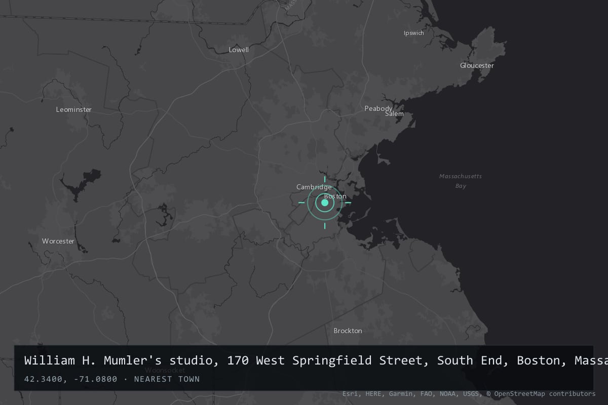Where it happened: William H. Mumler's studio, 170 West Springfield Street, South End, Boston, Massachusetts, United States
