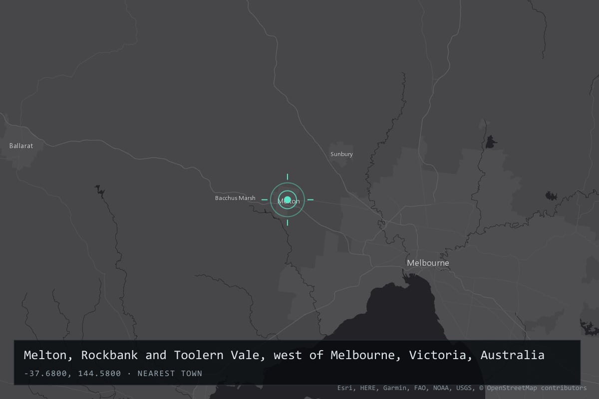 Where it happened: Melton, Rockbank and Toolern Vale, west of Melbourne, Victoria, Australia