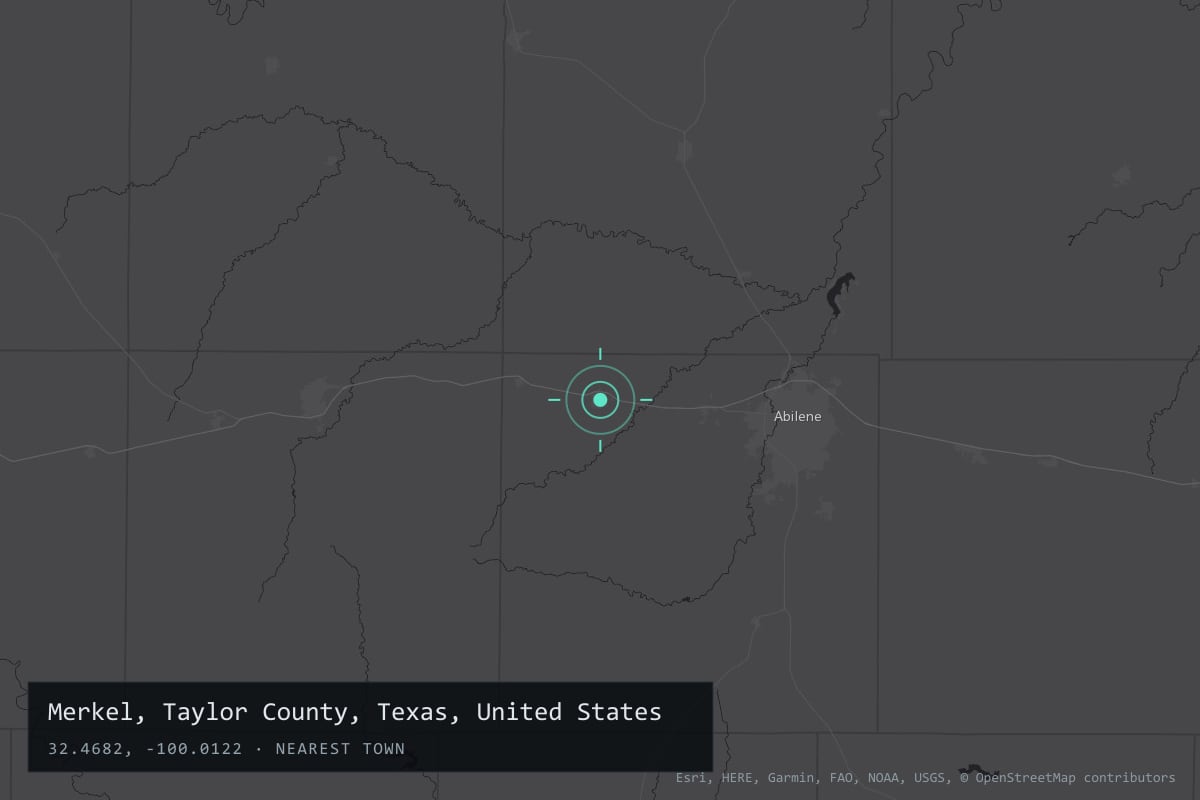 Where it happened: Merkel, Taylor County, Texas, United States