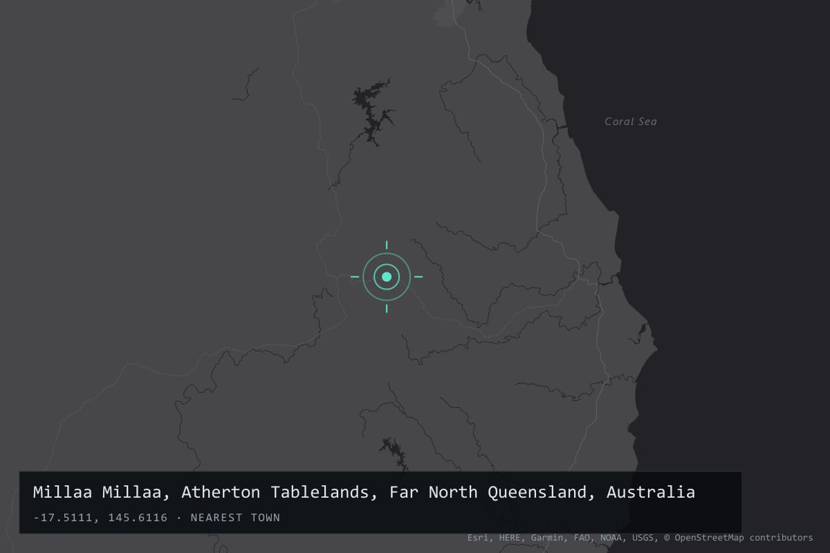 Where it happened: Millaa Millaa, Atherton Tablelands, Far North Queensland, Australia