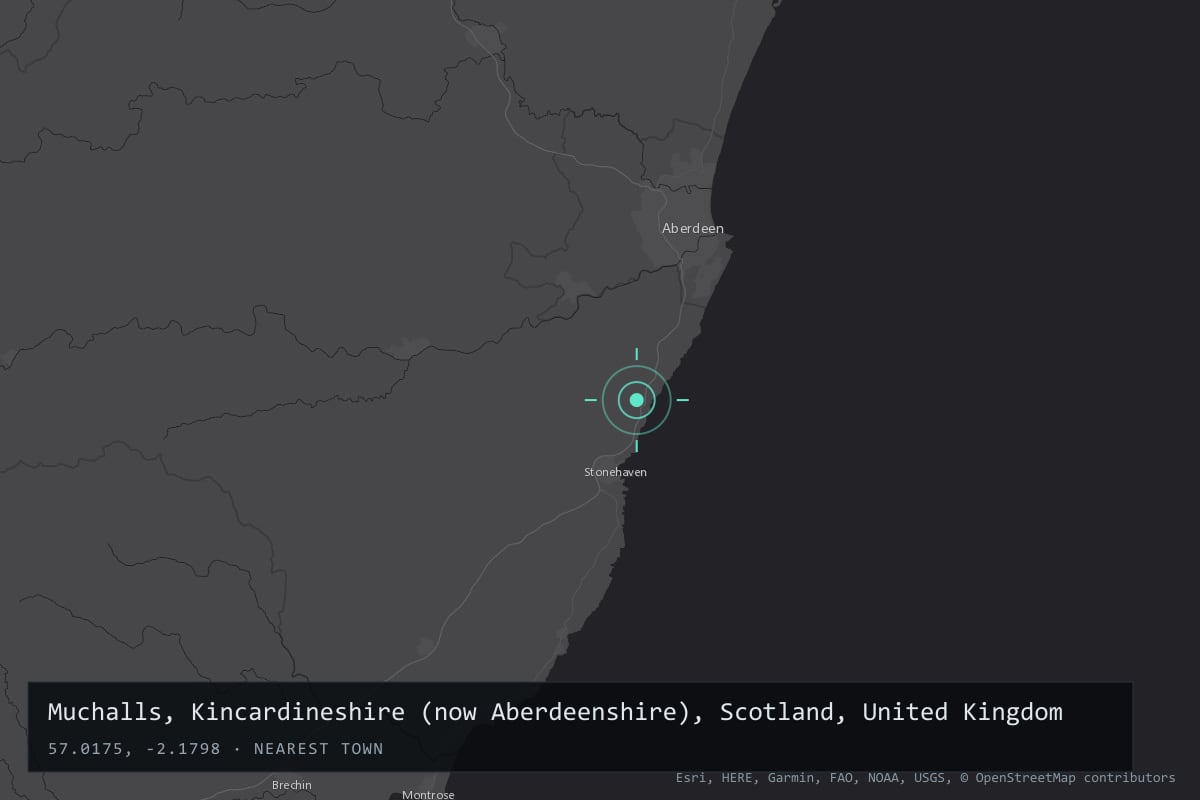 Where it happened: Muchalls, Kincardineshire (now Aberdeenshire), Scotland, United Kingdom