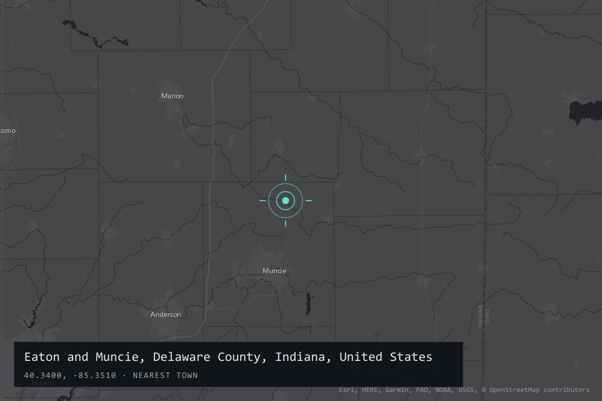 Where it happened: Eaton and Muncie, Delaware County, Indiana, United States
