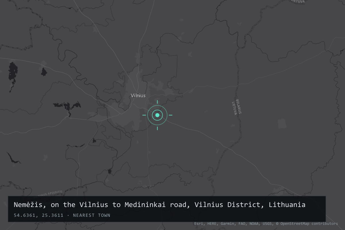Where it happened: Nemėžis, on the Vilnius to Medininkai road, Vilnius District, Lithuania