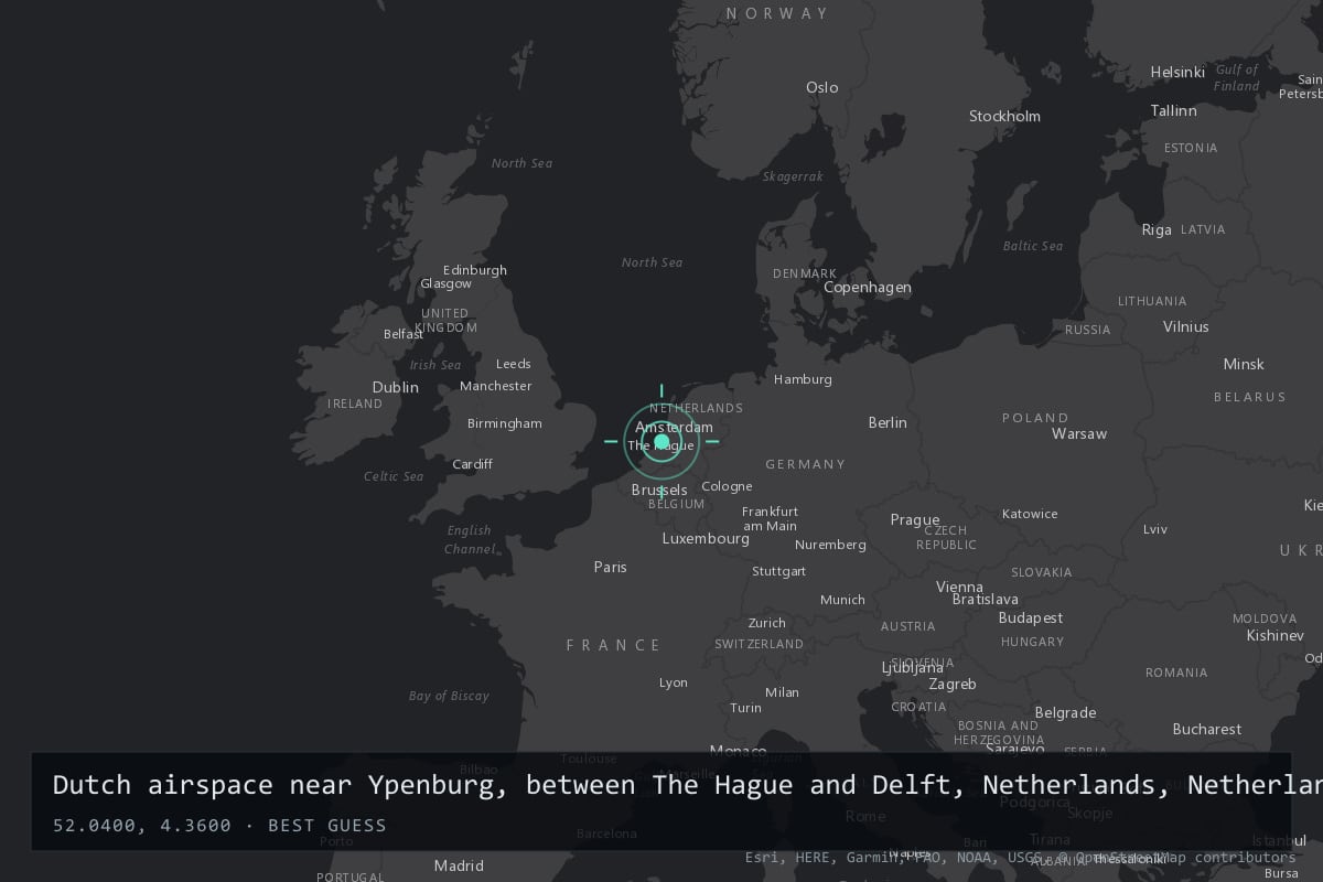 Where it happened: Dutch airspace near Ypenburg, between The Hague and Delft, Netherlands