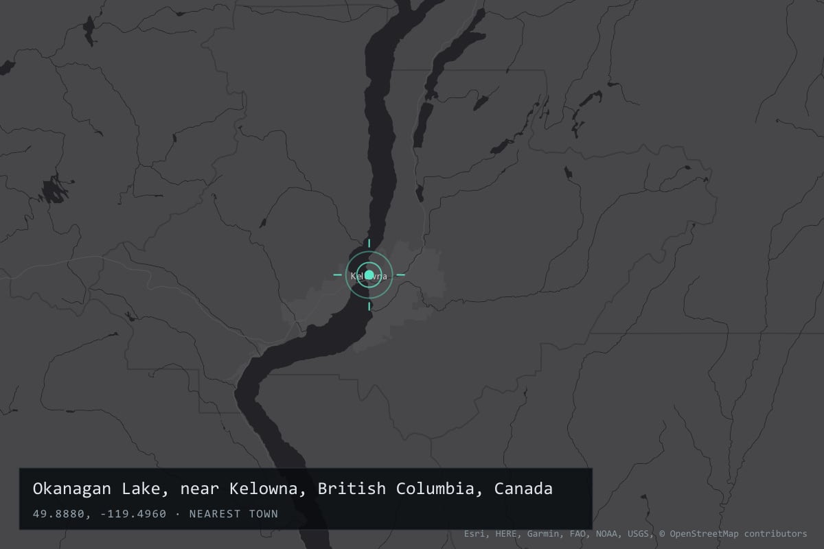 Where it happened: Okanagan Lake, near Kelowna, British Columbia, Canada