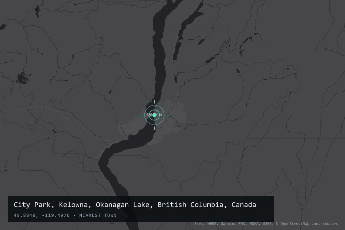 Where it happened: City Park, Kelowna, Okanagan Lake, British Columbia, Canada