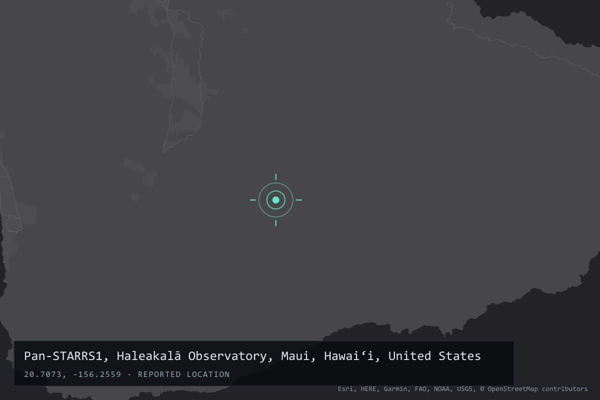 Where it happened: Pan-STARRS1, Haleakalā Observatory, Maui, Hawaiʻi, United States