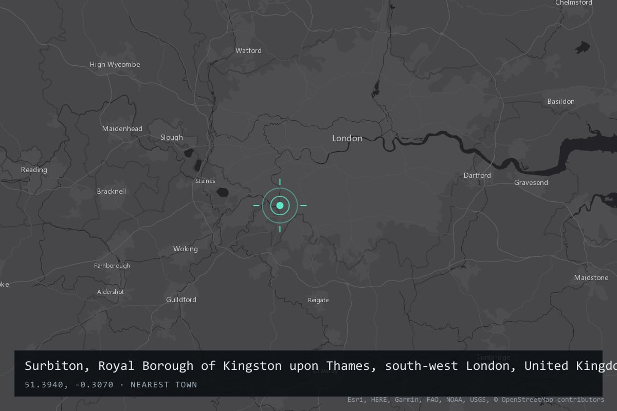Where it happened: Surbiton, Royal Borough of Kingston upon Thames, south-west London, United Kingdom