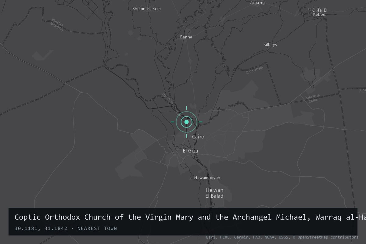 Where it happened: Coptic Orthodox Church of the Virgin Mary and the Archangel Michael, Warraq al-Hadar, Giza, Egypt