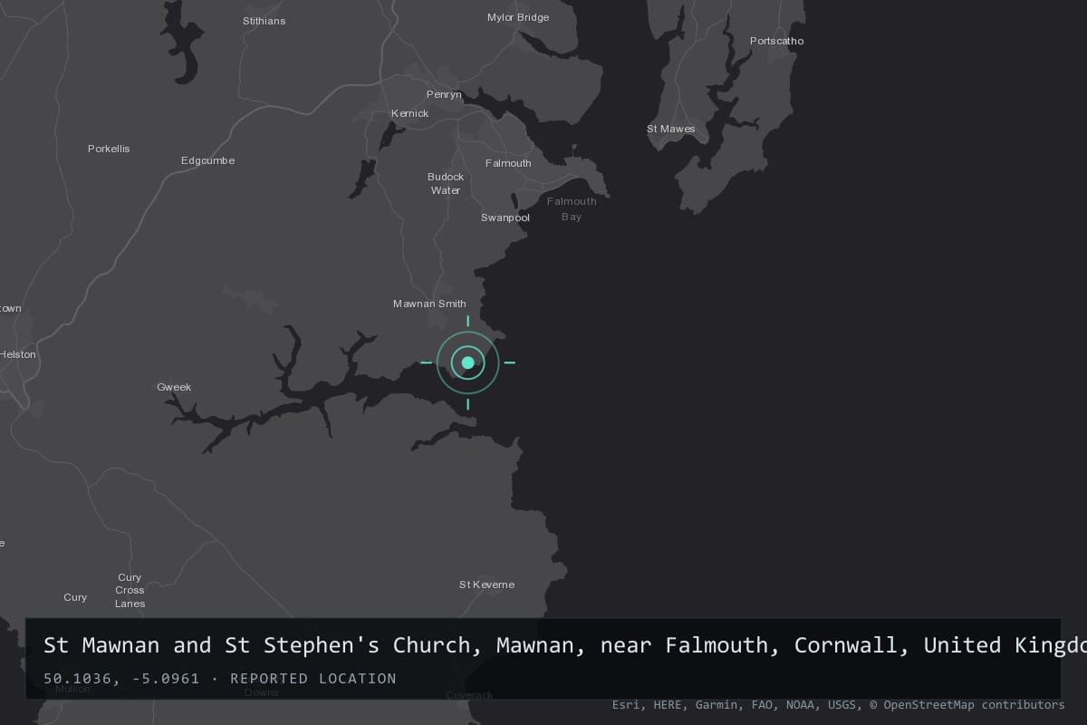 Where it happened: St Mawnan and St Stephen's Church, Mawnan, near Falmouth, Cornwall, United Kingdom
