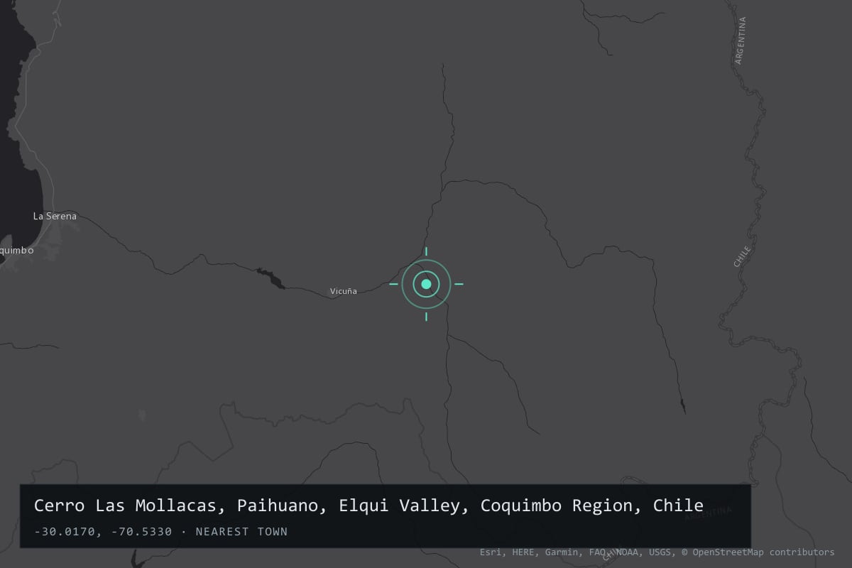 Where it happened: Cerro Las Mollacas, Paihuano, Elqui Valley, Coquimbo Region, Chile