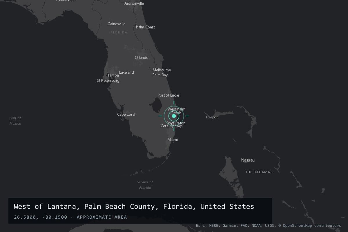 Where it happened: West of Lantana, Palm Beach County, Florida, United States