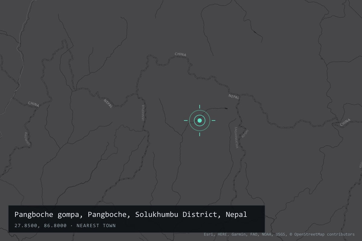 Where it happened: Pangboche gompa, Pangboche, Solukhumbu District, Nepal