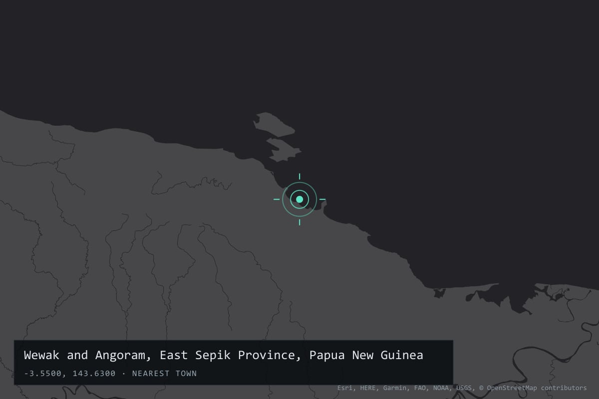 Where it happened: Wewak and Angoram, East Sepik Province, Papua New Guinea