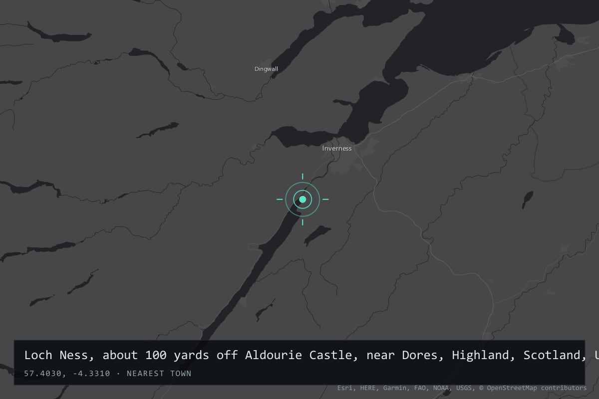 Where it happened: Loch Ness, about 100 yards off Aldourie Castle, near Dores, Highland, Scotland, United Kingdom
