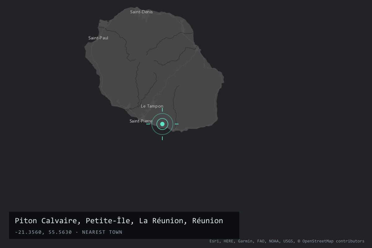 Where it happened: Piton Calvaire, Petite-Île, La Réunion, Réunion