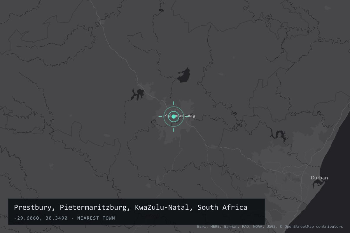 Where it happened: Prestbury, Pietermaritzburg, KwaZulu-Natal, South Africa