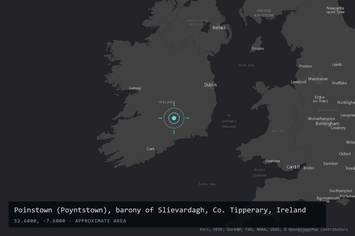 Where it happened: Poinstown (Poyntstown), barony of Slievardagh, Co. Tipperary, Ireland