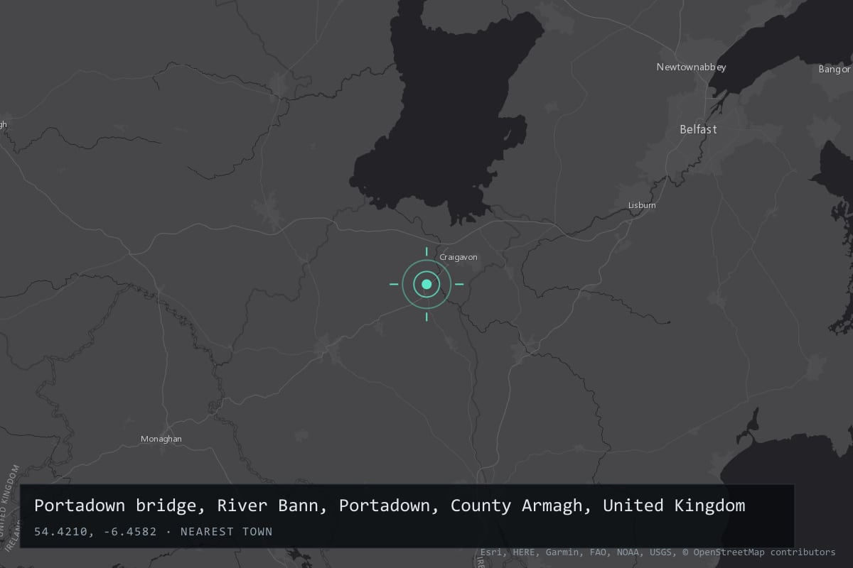 Where it happened: Portadown bridge, River Bann, Portadown, County Armagh, United Kingdom