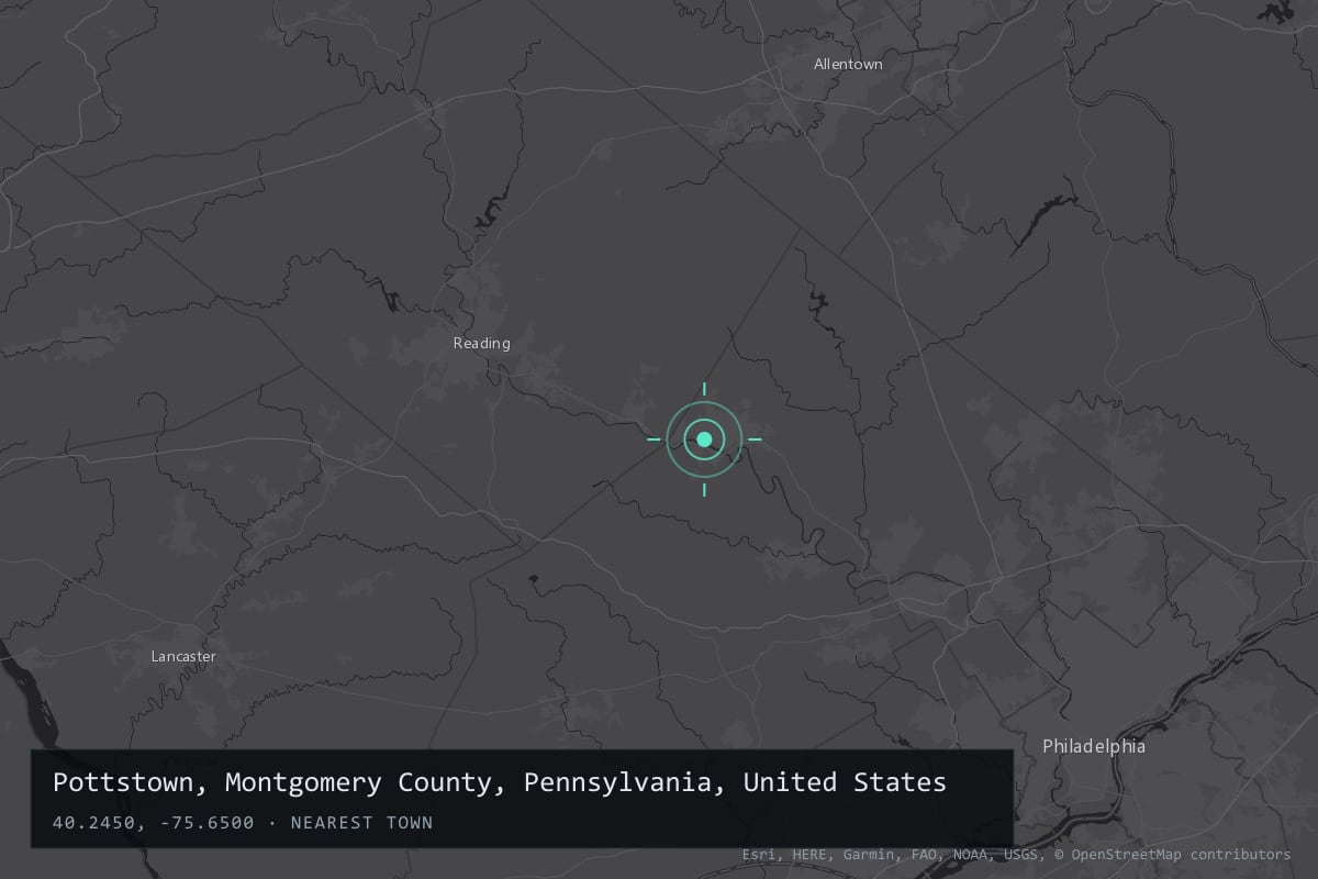 Where it happened: Pottstown, Montgomery County, Pennsylvania, United States