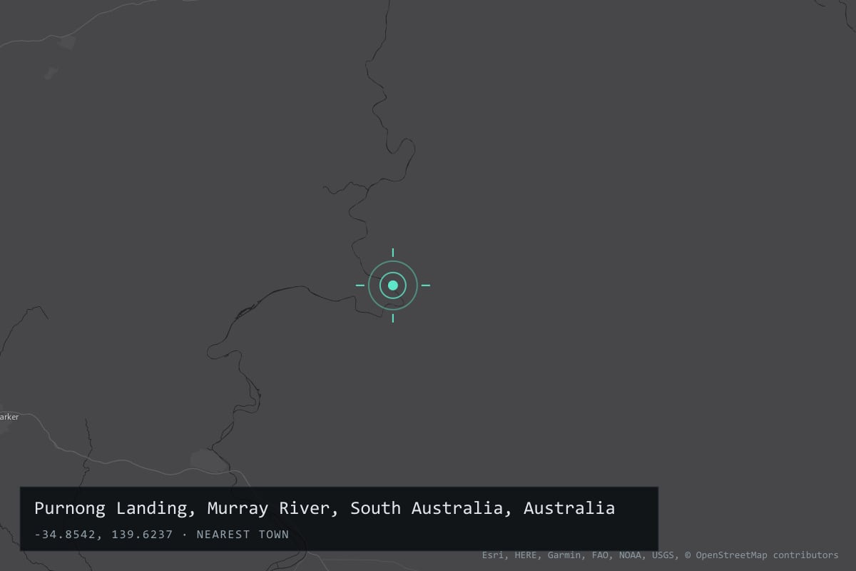 Where it happened: Purnong Landing, Murray River, South Australia, Australia