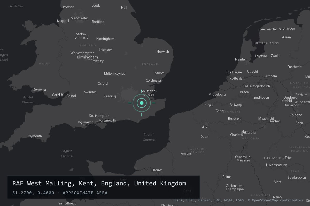 Where it happened: RAF West Malling, Kent, England, United Kingdom