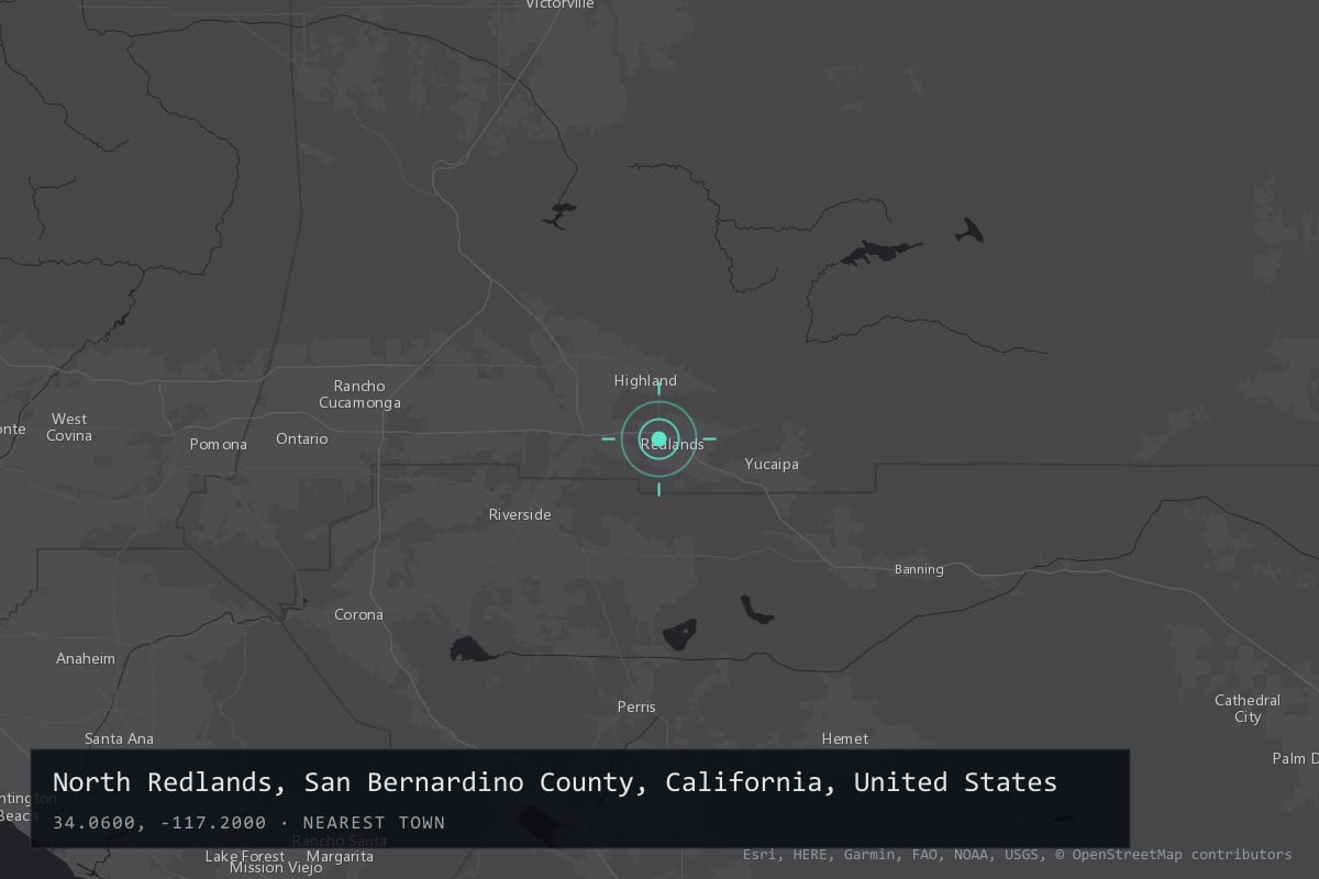Where it happened: North Redlands, San Bernardino County, California, United States