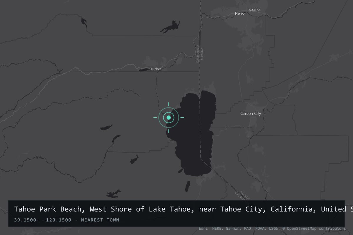 Where it happened: Tahoe Park Beach, West Shore of Lake Tahoe, near Tahoe City, California, United States