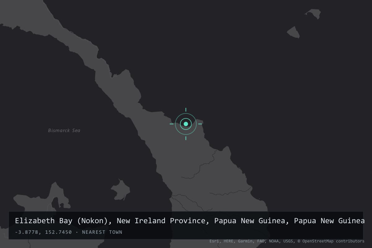 Where it happened: Elizabeth Bay near Nokon, New Ireland Province, Papua New Guinea