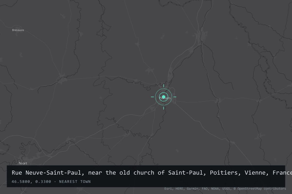 Where it happened: Rue Neuve-Saint-Paul, near the old church of Saint-Paul, Poitiers, Vienne, France