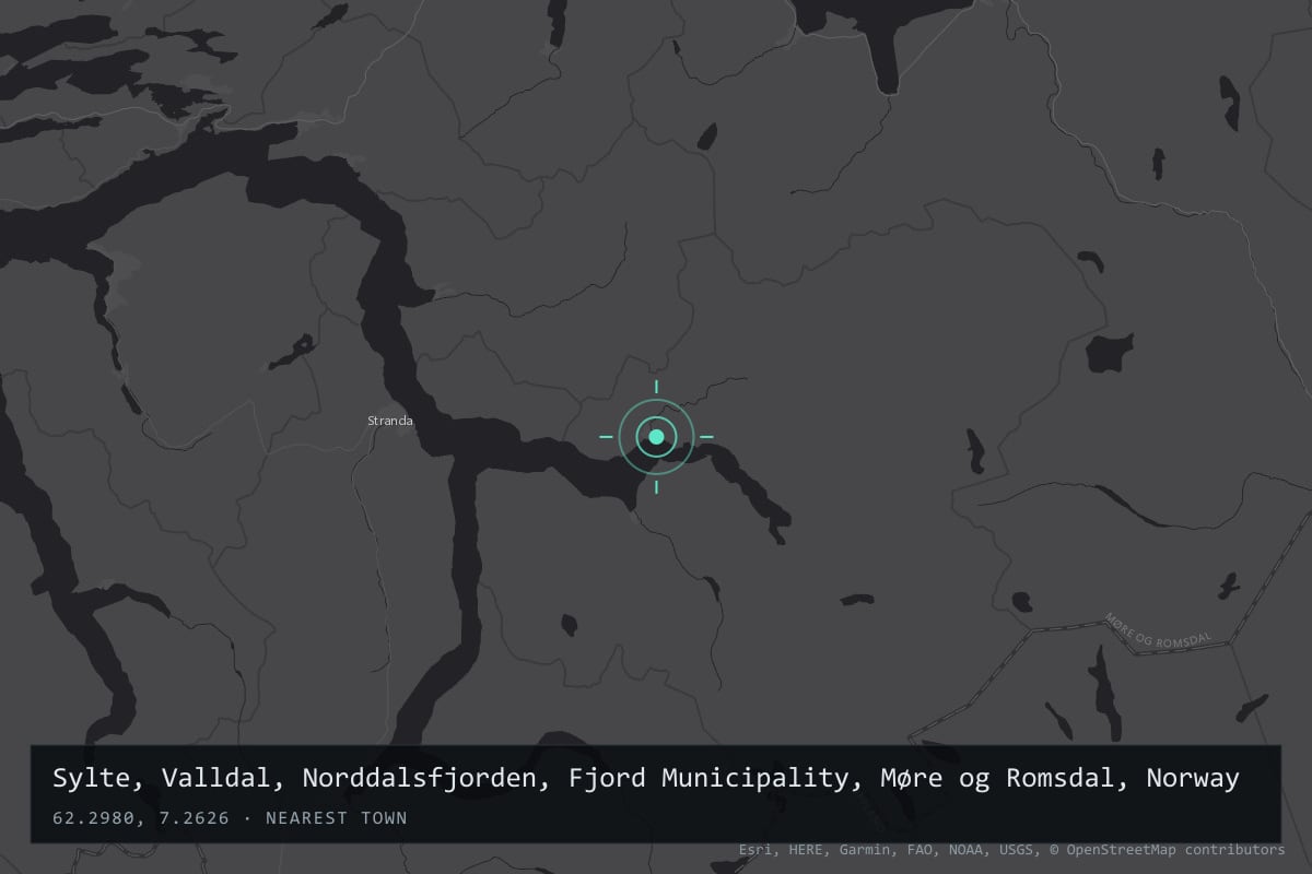 Where it happened: Sylte, Valldal, Norddalsfjorden, Fjord Municipality, Møre og Romsdal, Norway