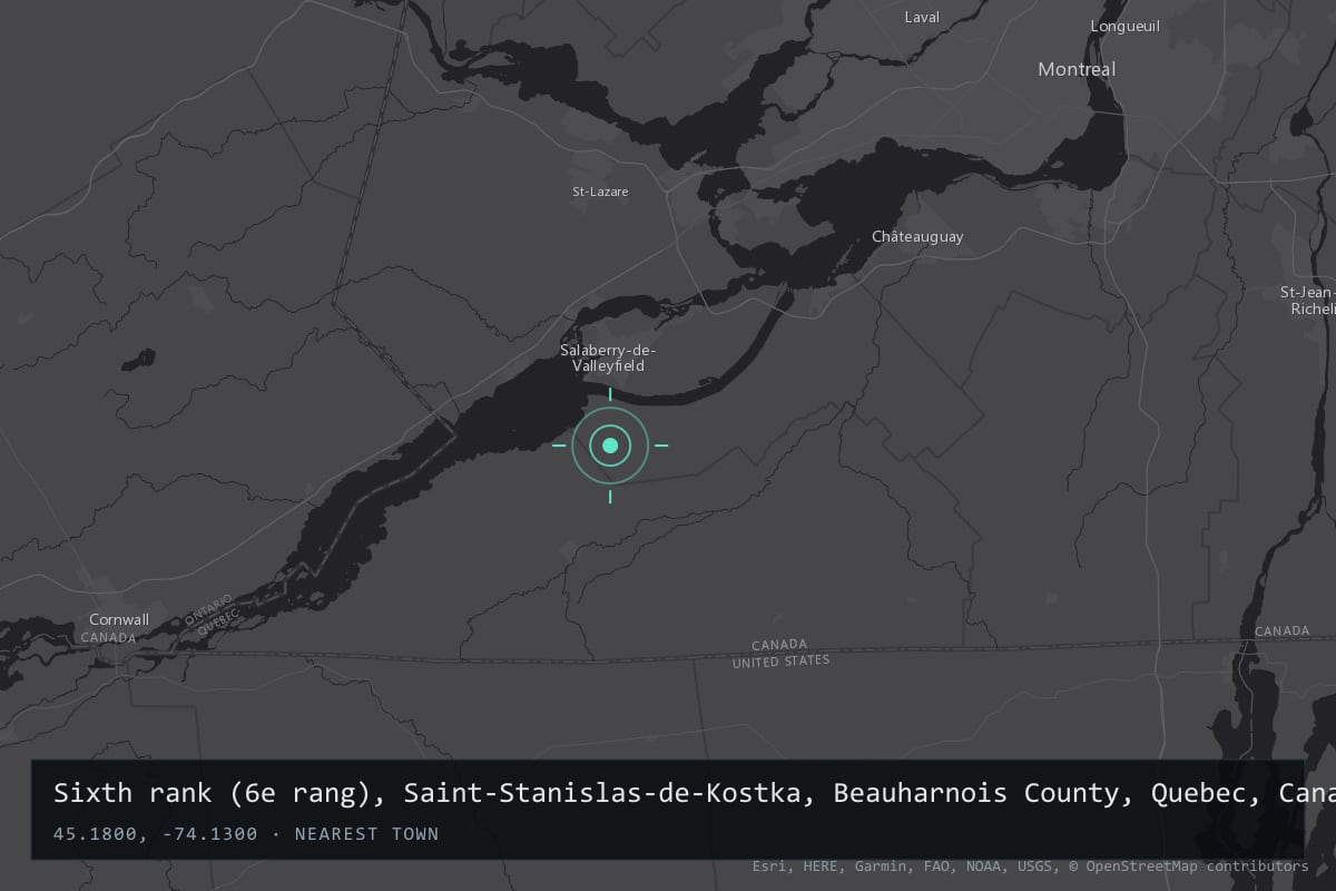Where it happened: Sixth rank (6e rang), Saint-Stanislas-de-Kostka, Beauharnois County, Quebec, Canada