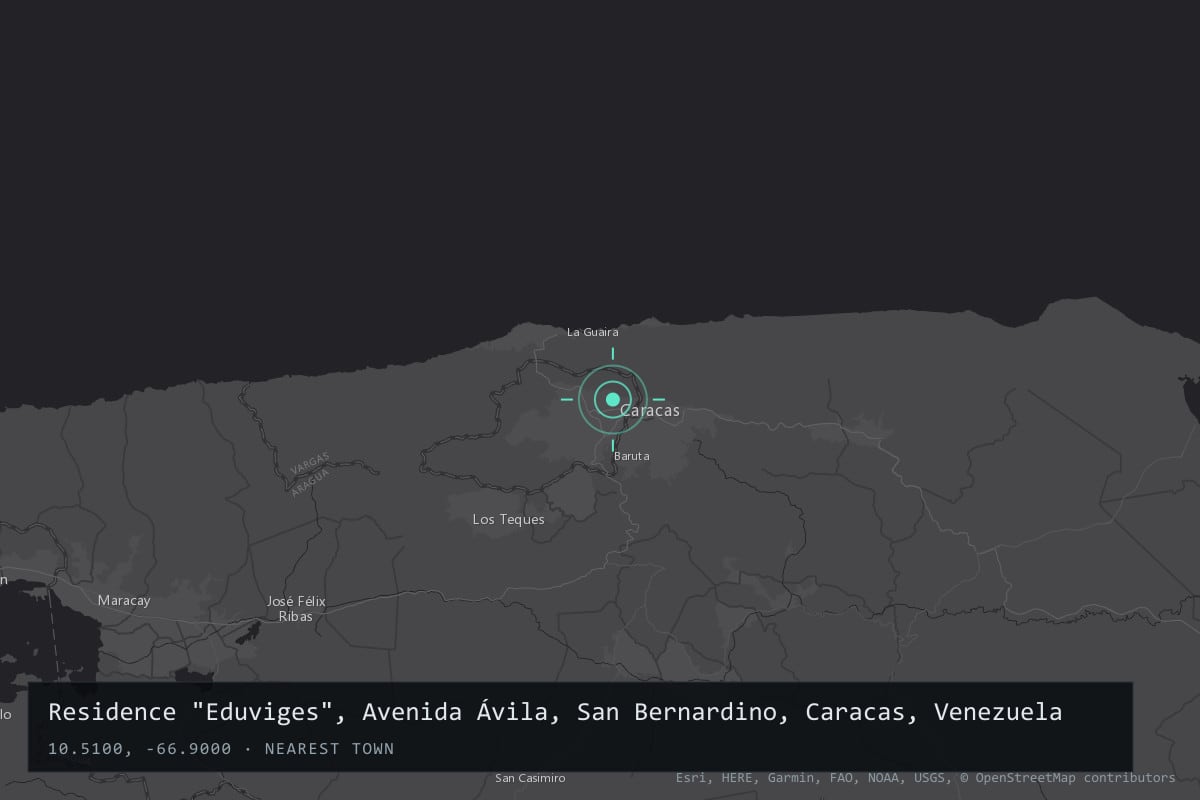 Where it happened: Residence "Eduviges", Avenida Ávila, San Bernardino, Caracas, Venezuela