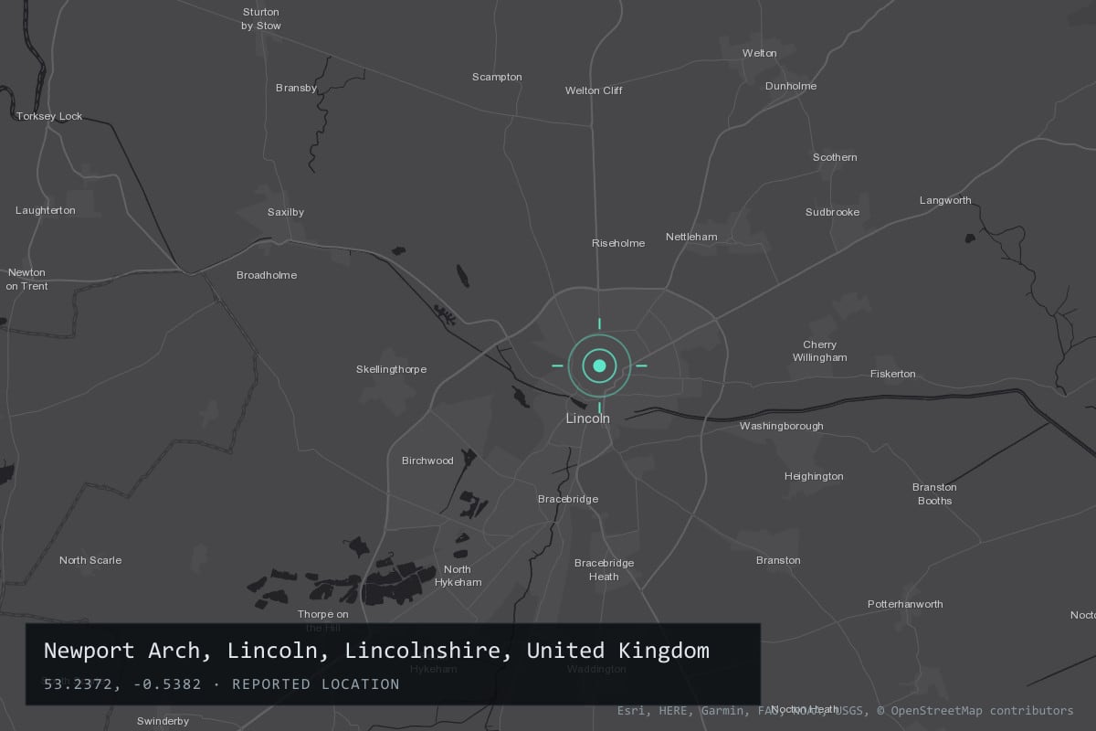 Where it happened: Newport Arch, Lincoln, Lincolnshire, United Kingdom