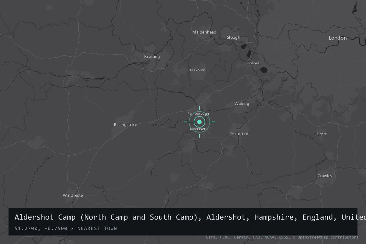 Where it happened: Aldershot Camp (North Camp and South Camp), Aldershot, Hampshire, England, United Kingdom