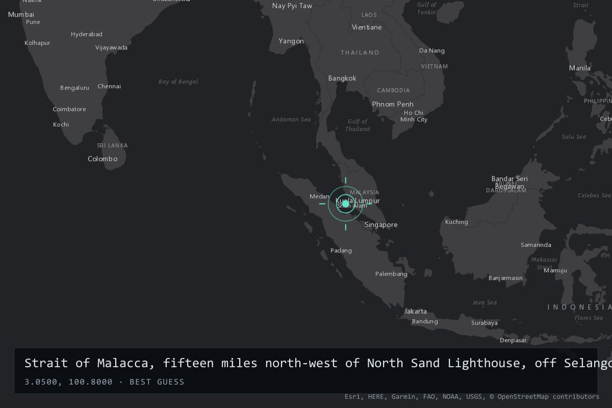 Where it happened: Strait of Malacca, fifteen miles north-west of North Sand Lighthouse, off Selangor, Malaysia