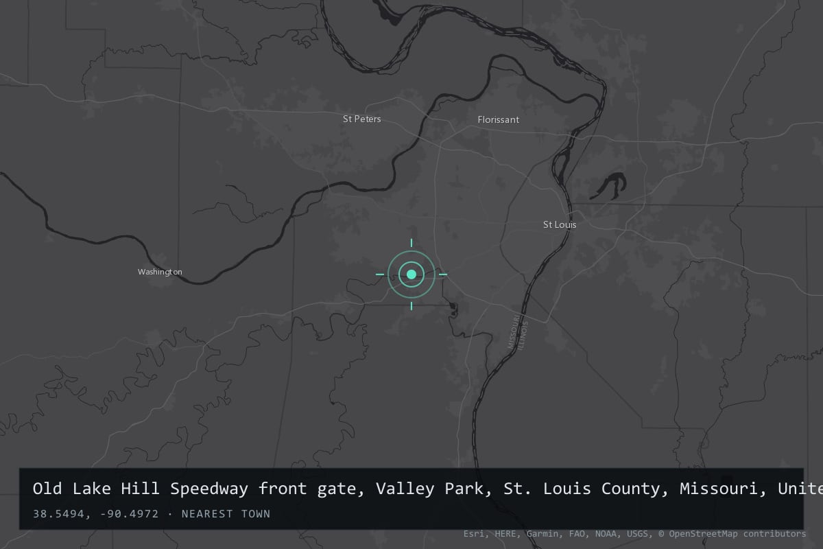 Where it happened: Old Lake Hill Speedway front gate, Valley Park, St. Louis County, Missouri, United States