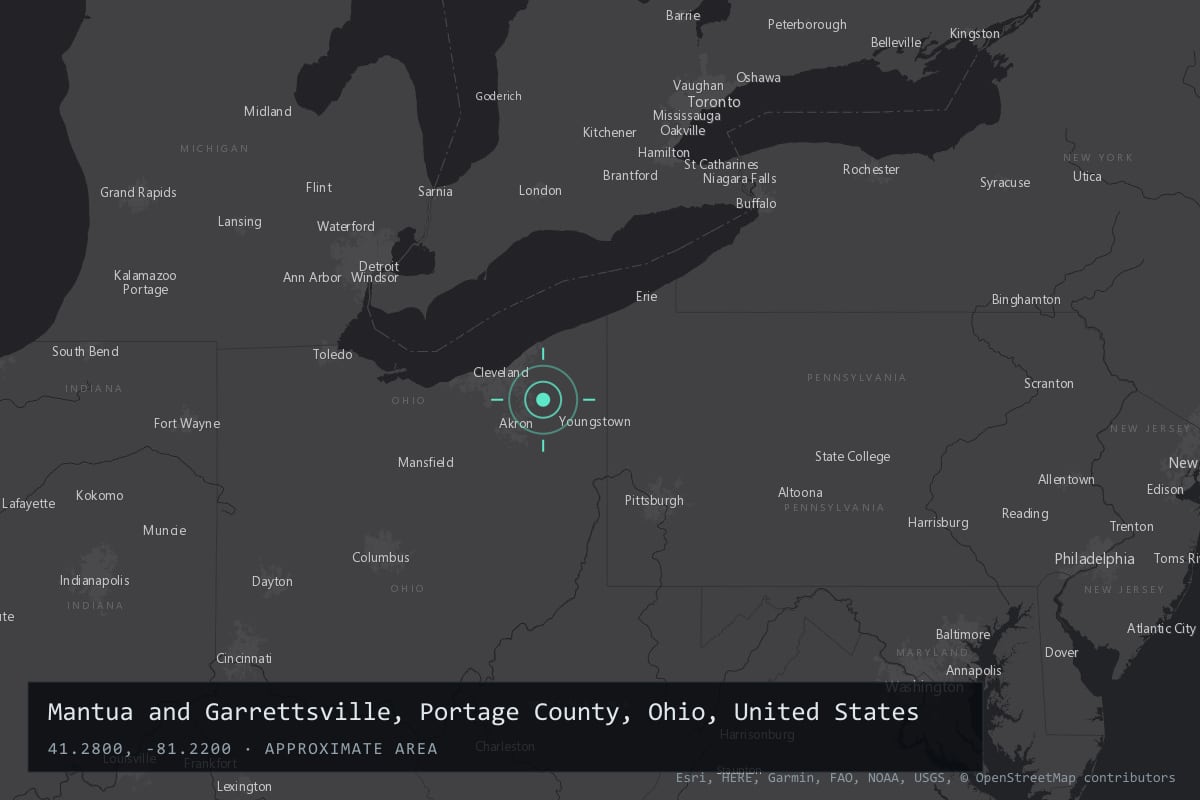 Where it happened: Mantua and Garrettsville, Portage County, Ohio, United States