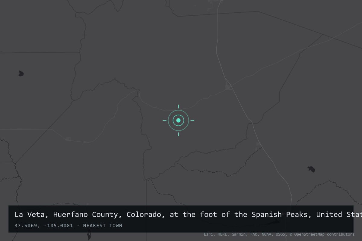 Where it happened: La Veta, Huerfano County, Colorado, at the foot of the Spanish Peaks, United States