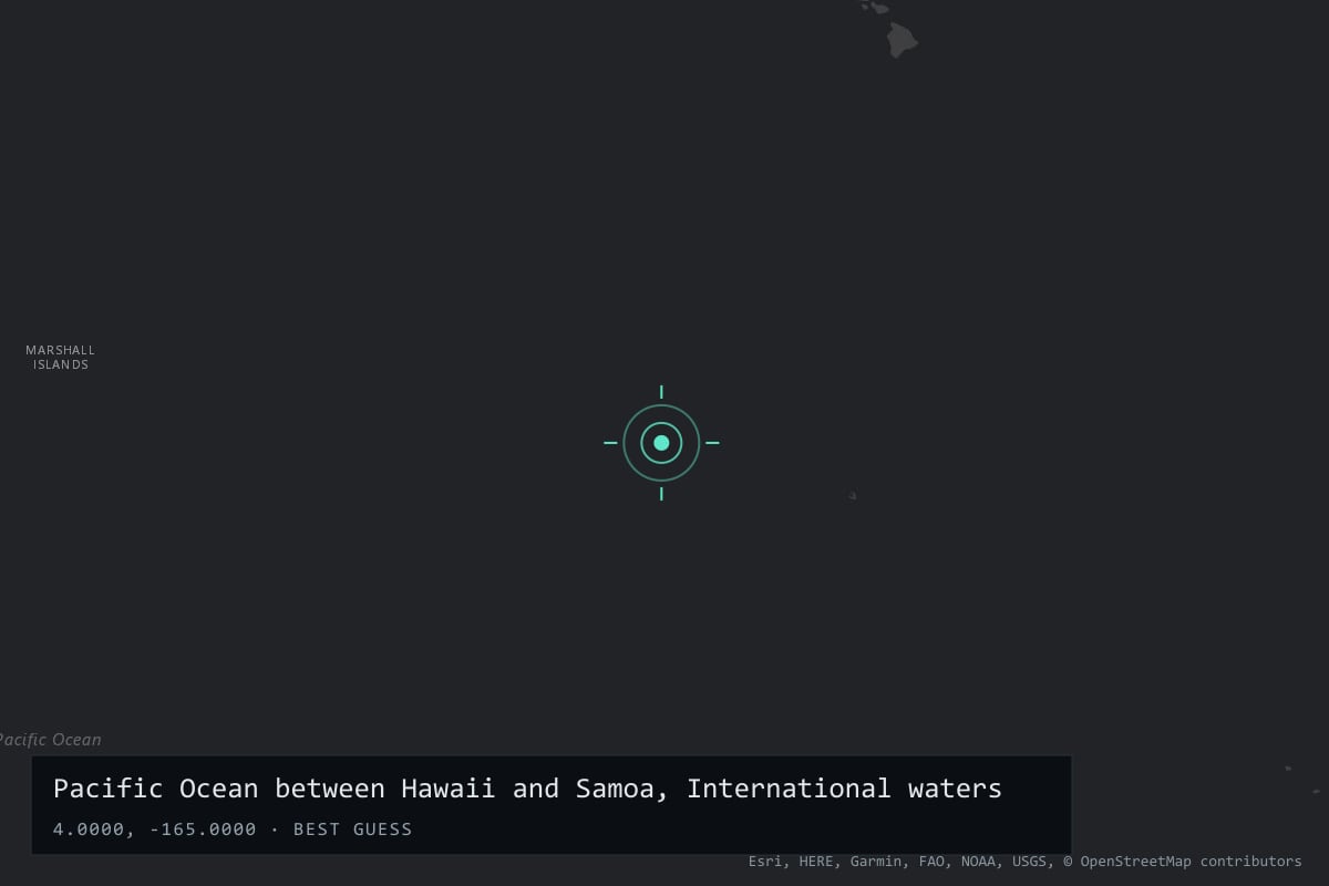 Where it happened: Pacific Ocean between Hawaii and Samoa, International waters